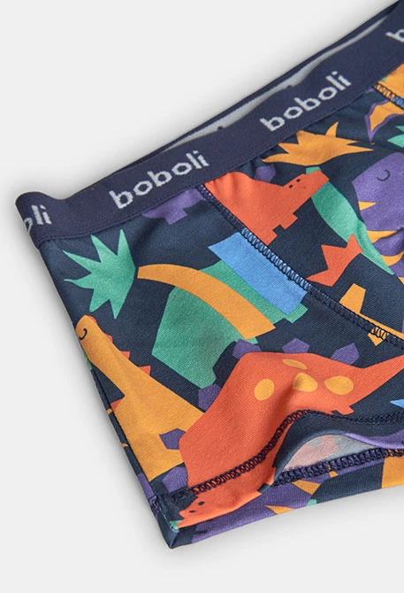 Boxers en maille dinosaures bleu
