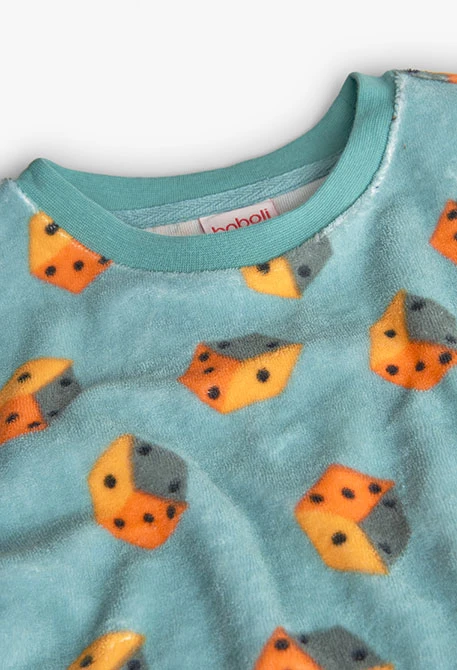 Pyjama garçon velours vert dés