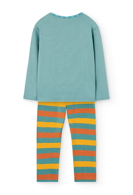 Green stripe and dice knitted Boy´s pyjamas