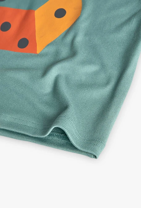 Pijama menino de malha verde dados riscas