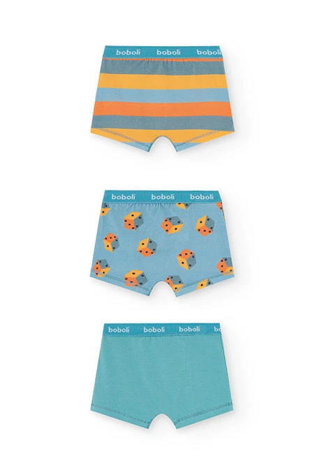 Boxers azul riscas dados