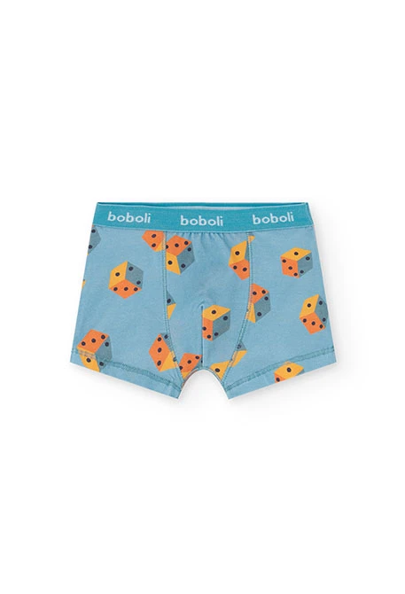 Blue striped dice boxers