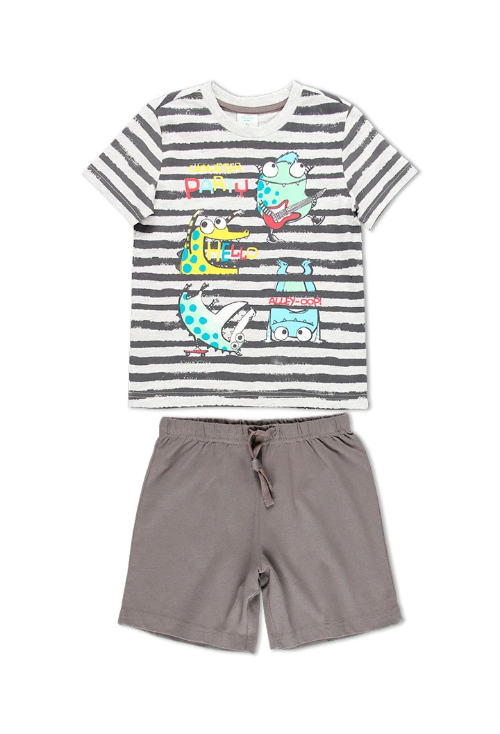 Pyjama en tricot à rayures pour garçon