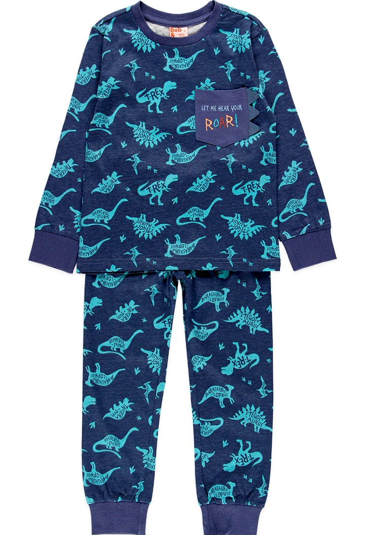 Pijama pour garçon en estampé de couleur verte 