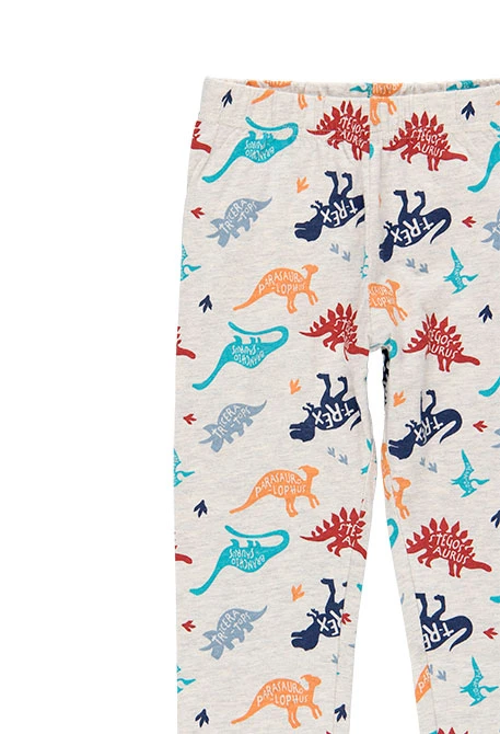 Pijama de punto orgánico de niño estampado en crudo
