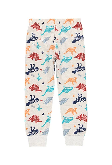 Pijama pour garçon en coton avec estampage de couleur crudo