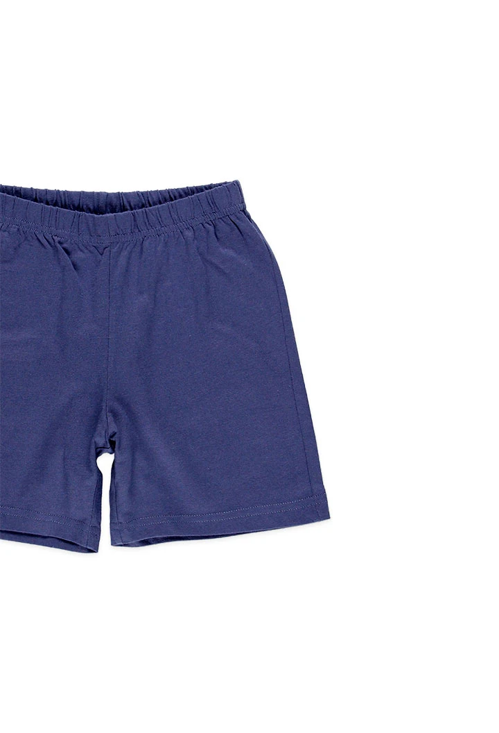 Organic knitted pyjama shorts for boys in ecru