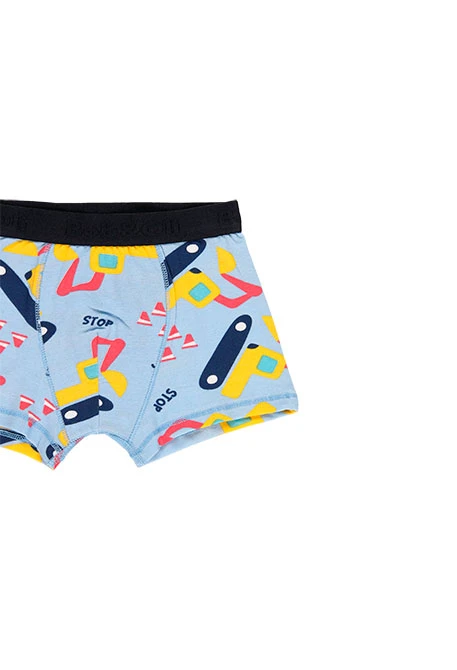 Pack of 3 boys' boxer shorts in blue print