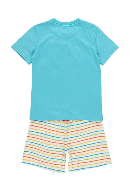 knitted pyjama shorts for boys printed in green