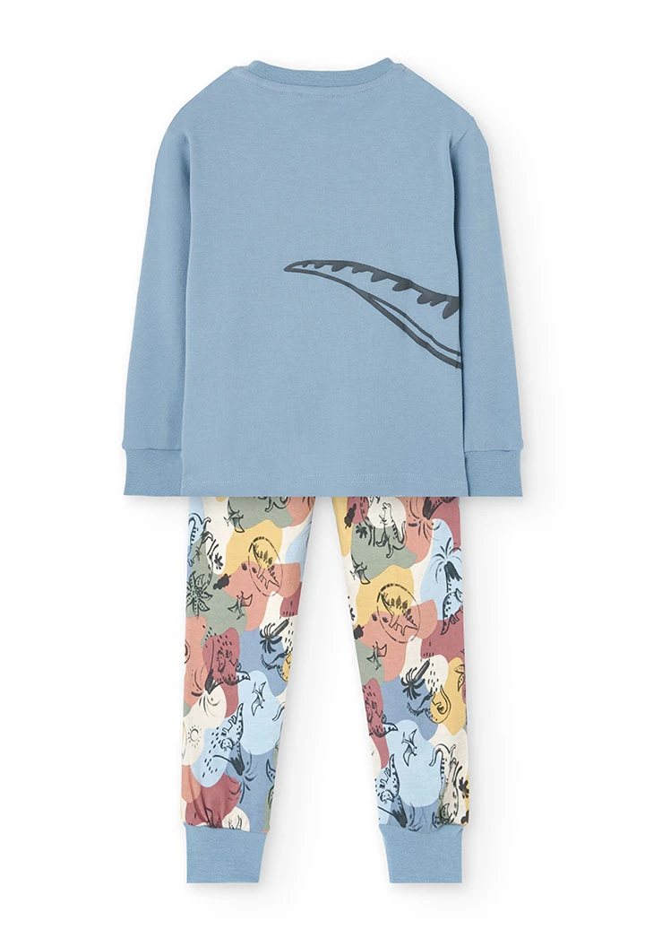 Velvet pyjamas for boys with dinosaur print