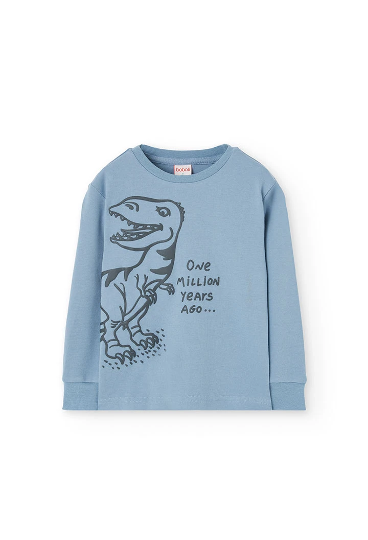 Pijama de vellut per a nen amb estampat de dinosaure