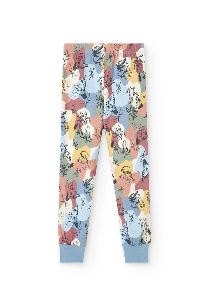 Velvet pyjamas for boys with dinosaur print