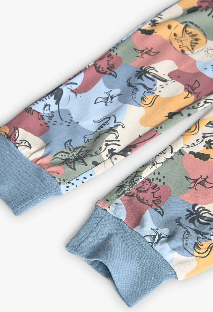 Pyjama en velours pour garçon avec imprimé dinosaure