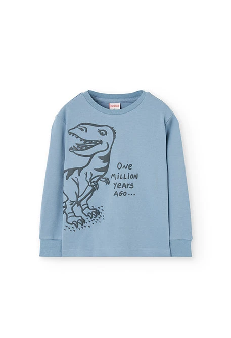 Pijama de veludo para menino com estampado de dinossauro