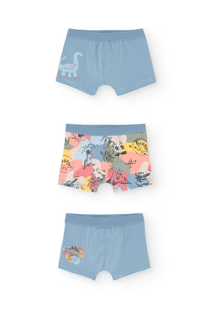 Pack of three blue boxers for boys