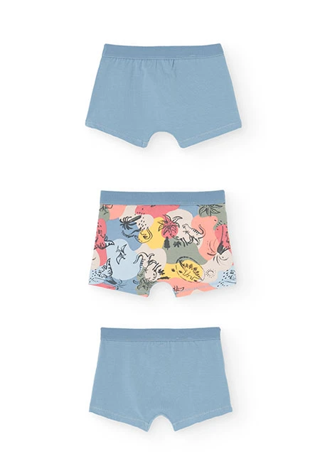 Lot de trois boxers pour garçon en bleu