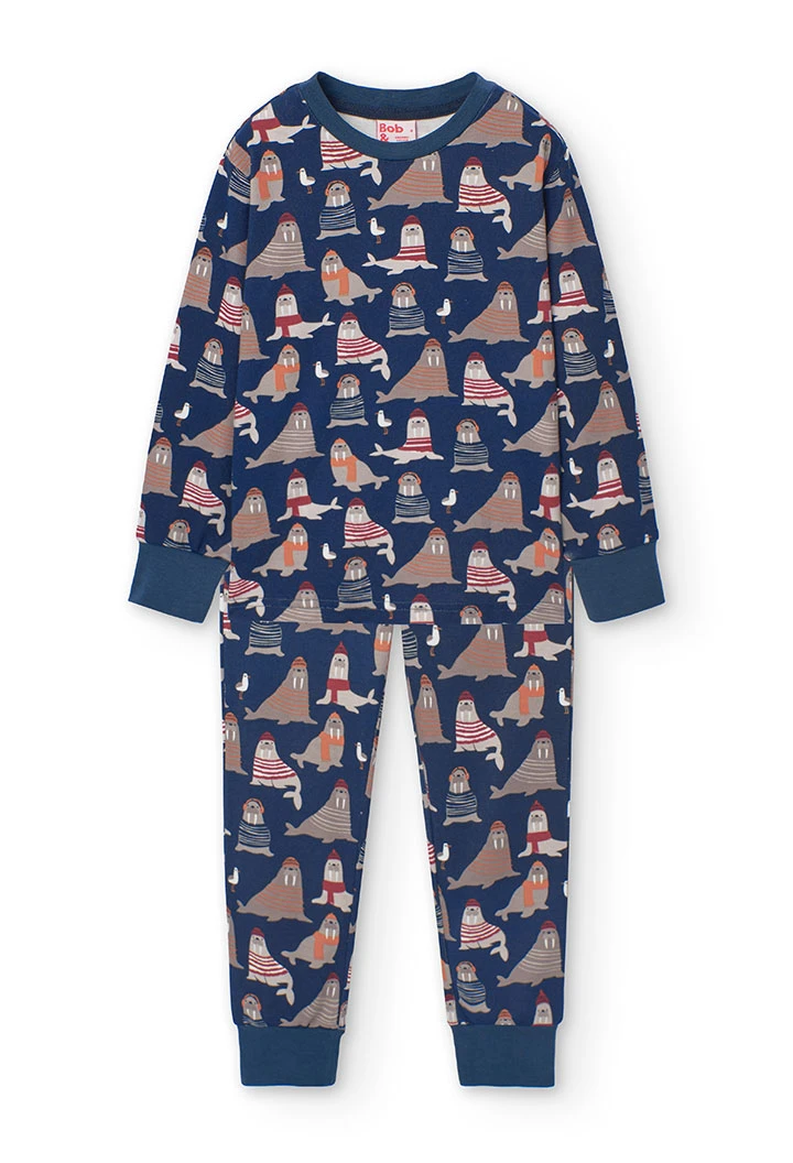 Pyjamas for boys with animal print