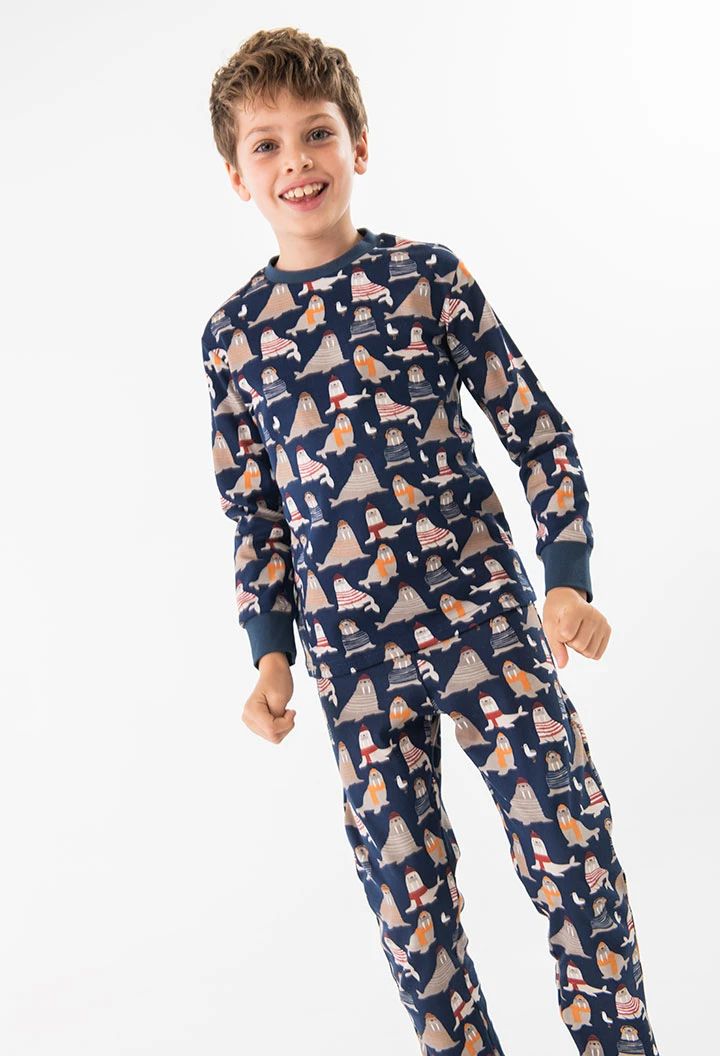 Pyjamas for boys with animal print