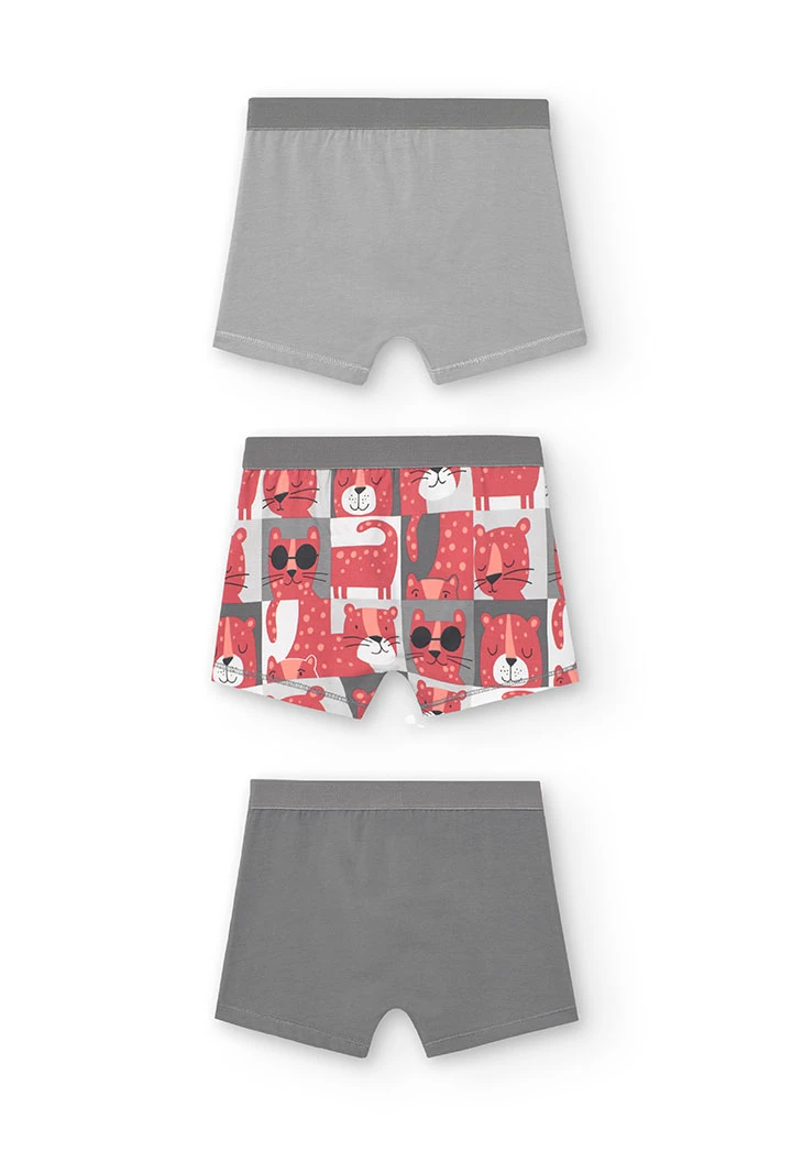 Pack of three grey boys\' boxers