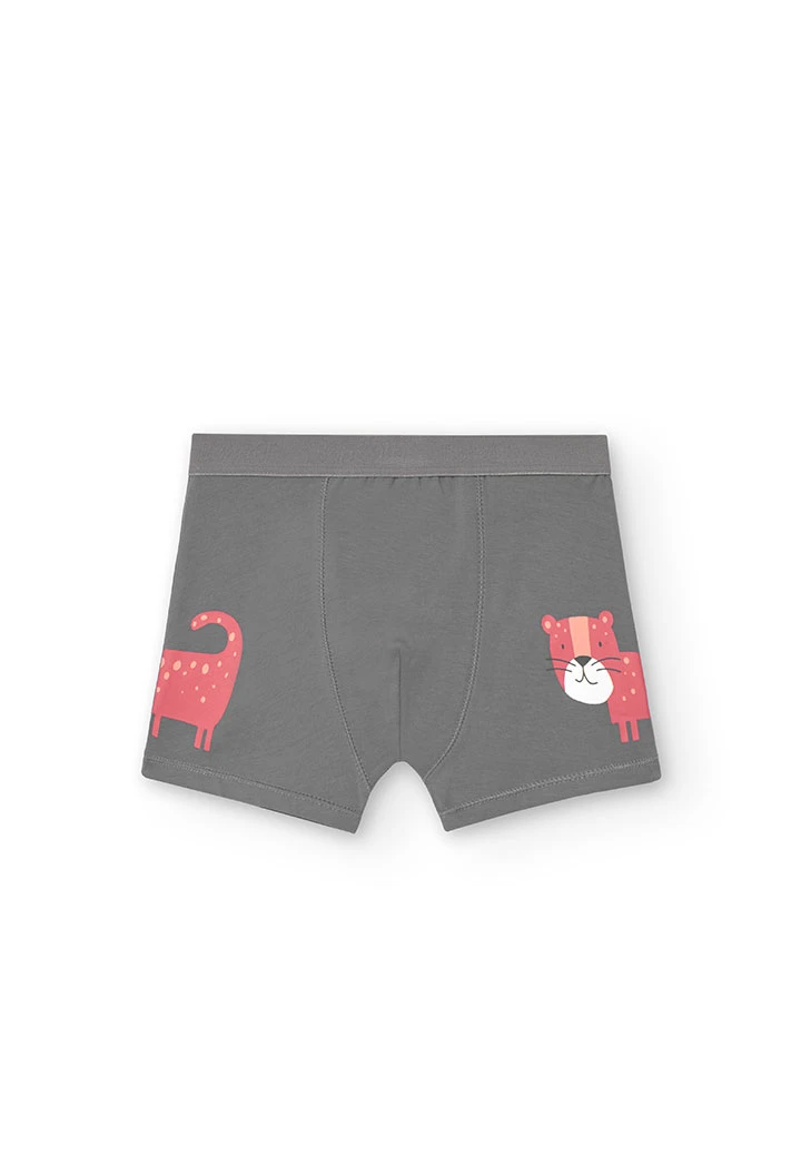 Pack de três boxers para menino em cinza