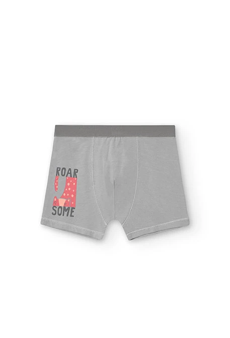 Pack de três boxers para menino em cinza