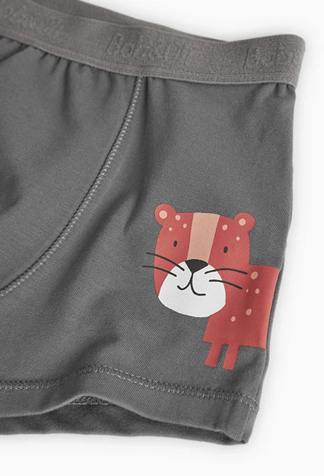 Pack de três boxers para menino em cinza