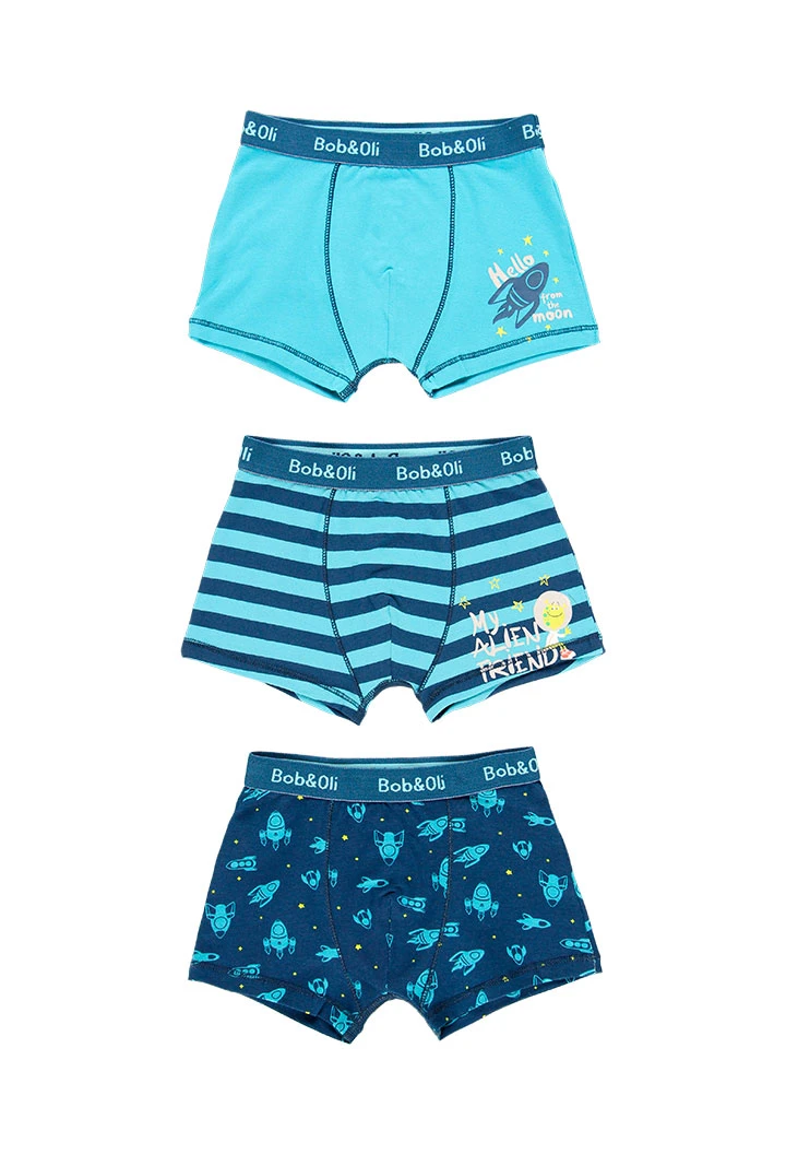 Pack de 3 boxers pour garçon - organique