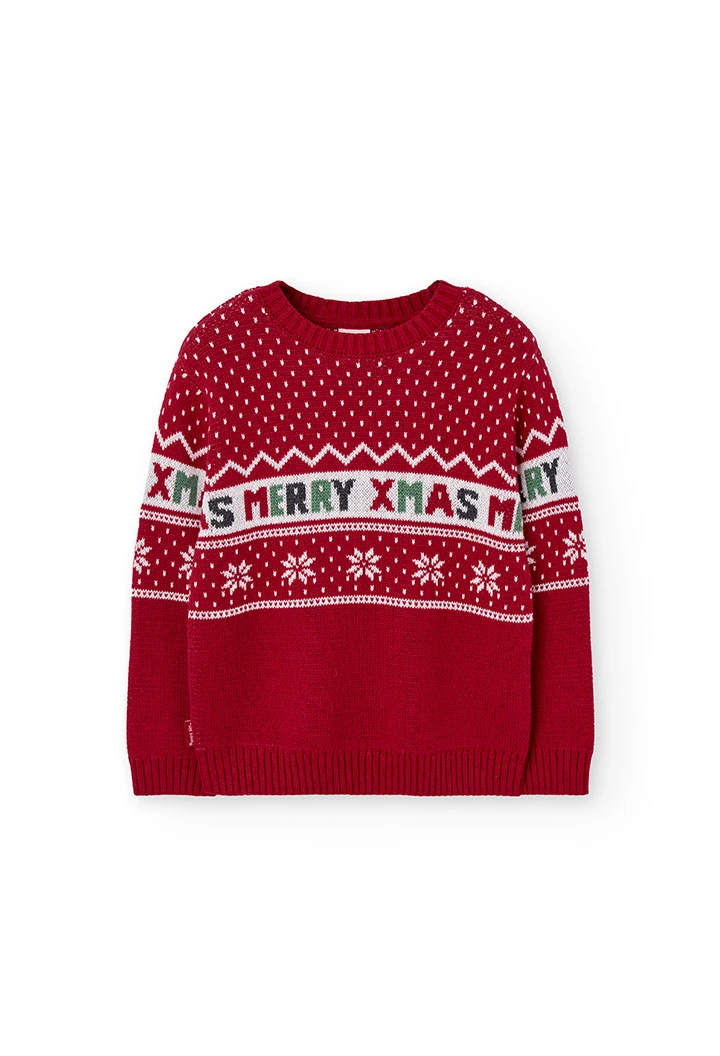 Jersey rojo navideño para toda la familia