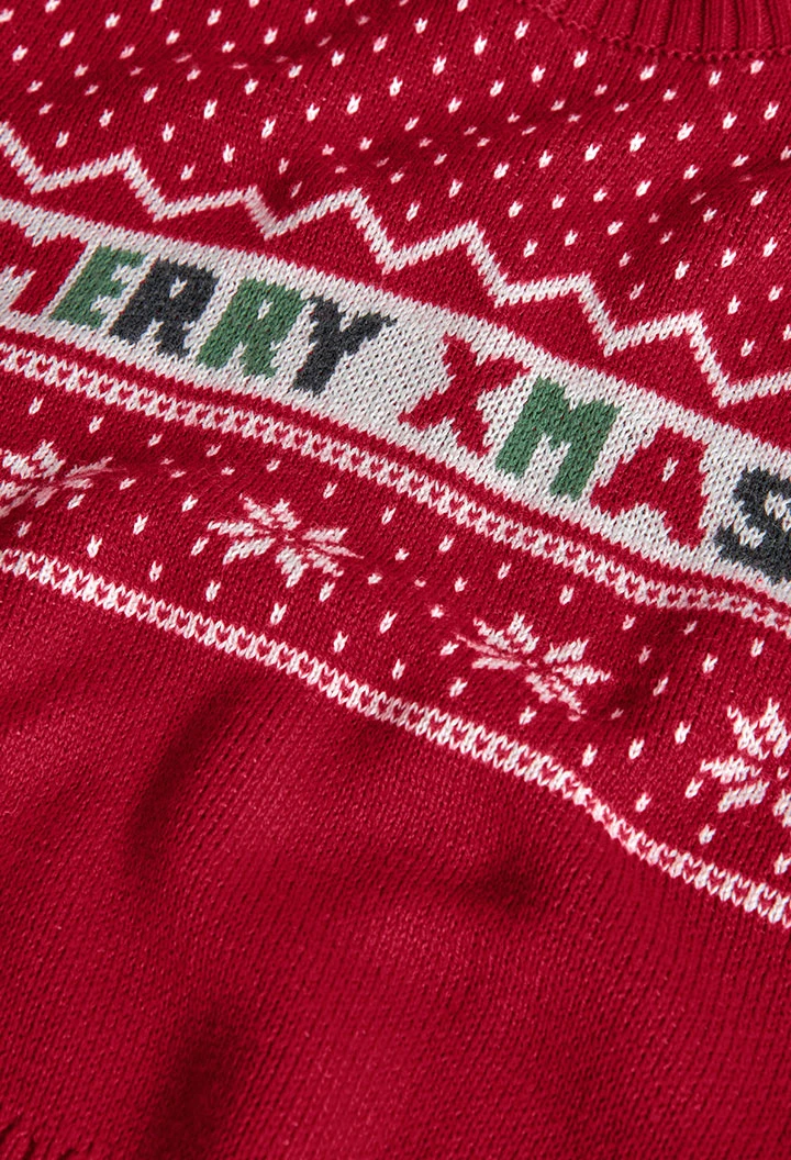 Jersey rojo navideño para toda la familia