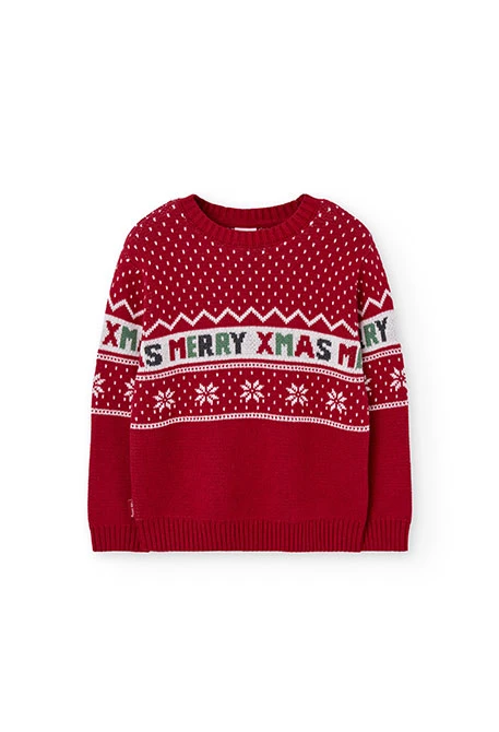 Weihnachtlicher roter Pullover für die ganze Familie