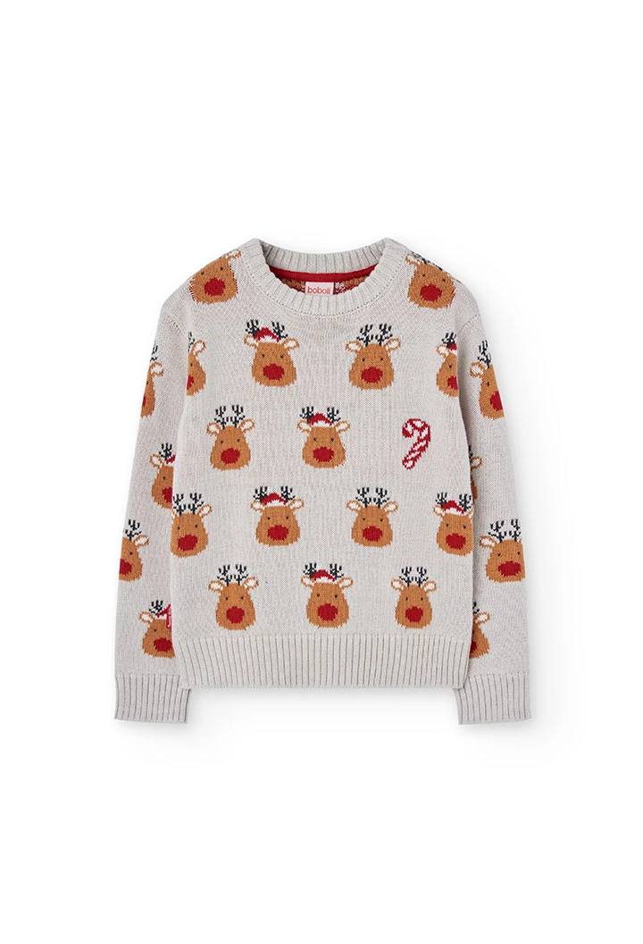 Pull à rennes familial