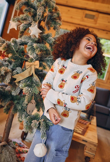 Pull à rennes familial