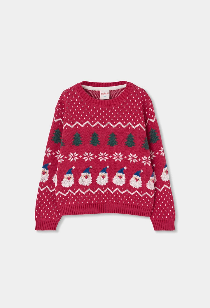 Pull rouge de Noël unisex imprimé Père Noël