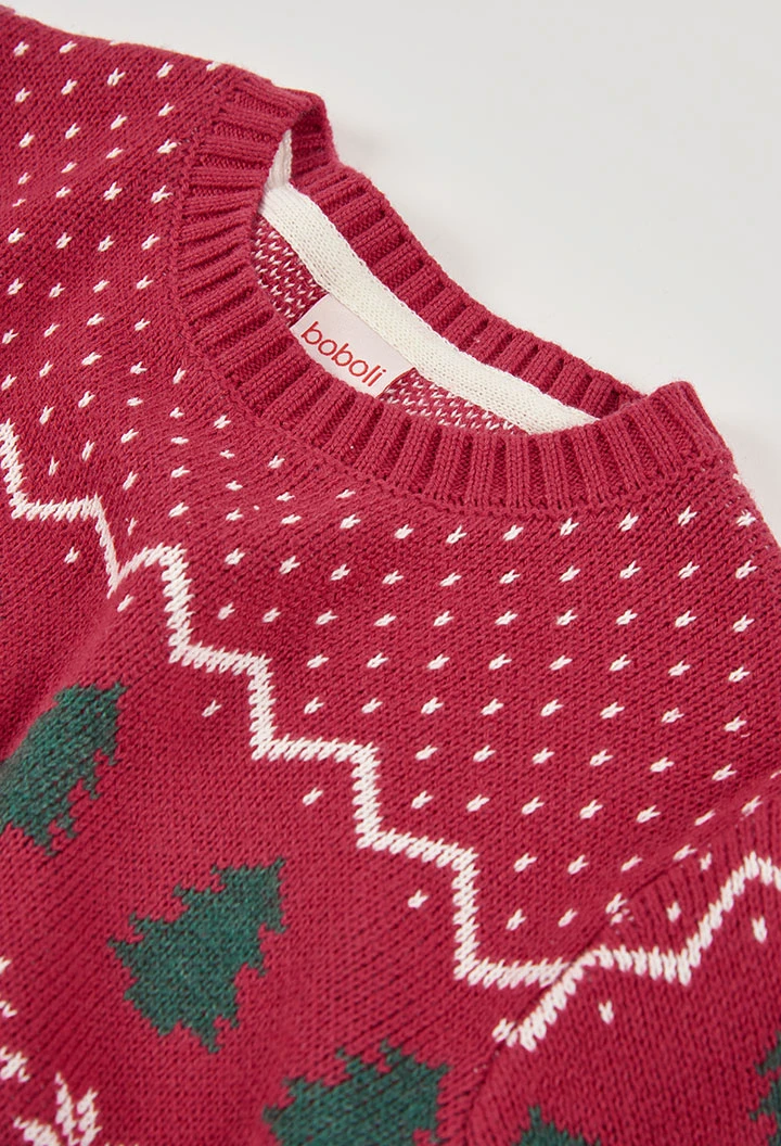 Pull rouge de Noël unisex imprimé Père Noël