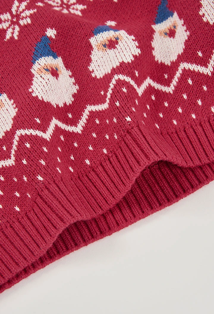 Pull rouge de Noël unisex imprimé Père Noël