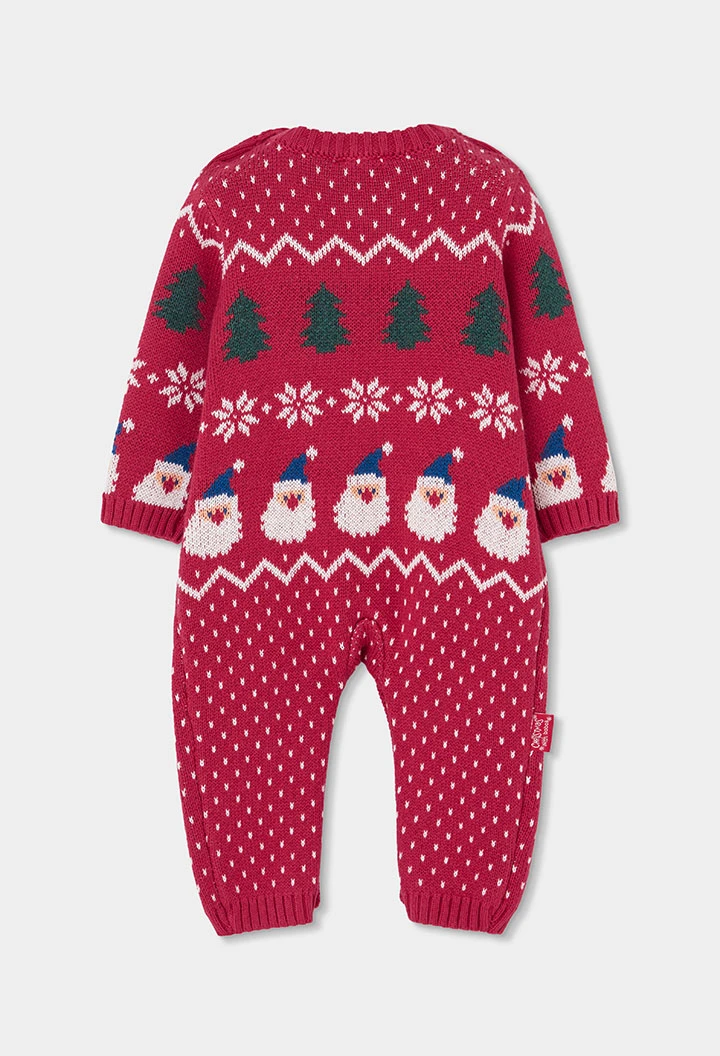 Grenouillère bébé rouge imprimée Père Noël