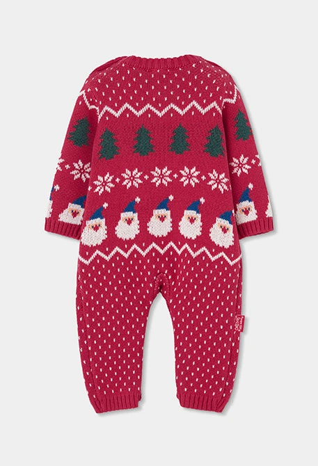 Grenouillère bébé rouge imprimée Père Noël