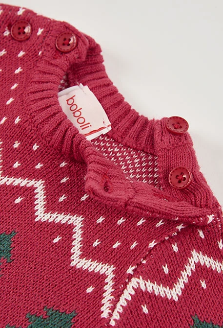 Grenouillère bébé rouge imprimée Père Noël