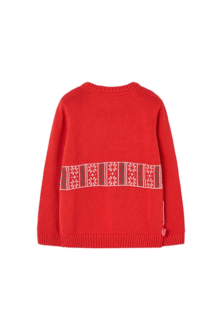 Unisex knitted jumper in red