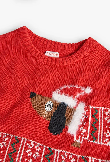 Unisex knitted jumper in red