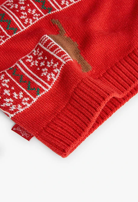 Unisex knitted jumper in red