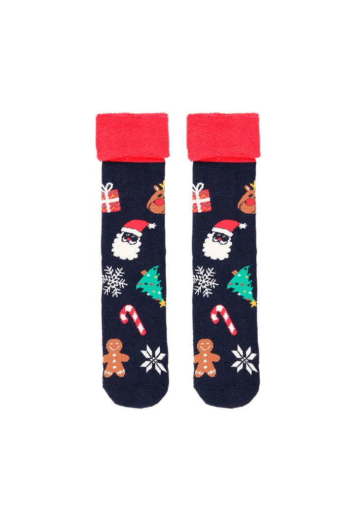 Non-slip long Christmas print socks for baby