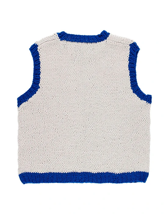 KIT PARA TRICOTAR COLETE BICOLOR AYO CINZA E KLEIN