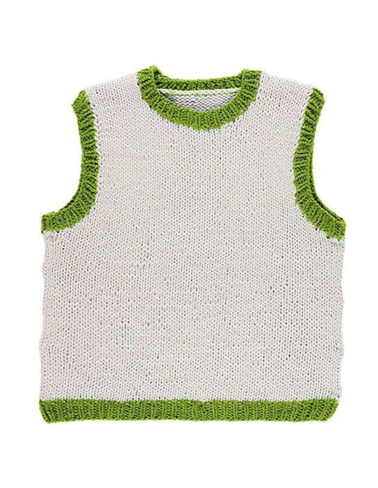 KIT PER LAVORARE A MAGLIA GILET BICOLORE AYO GRIGIO E VERDE
