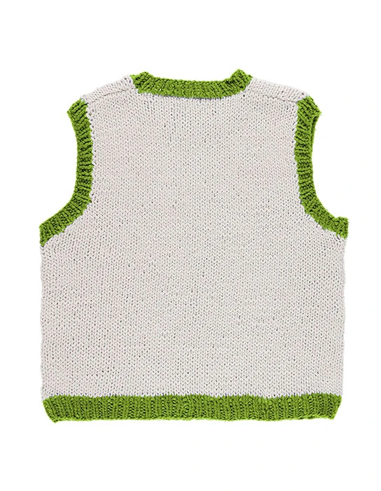 KIT PER LAVORARE A MAGLIA GILET BICOLORE AYO GRIGIO E VERDE