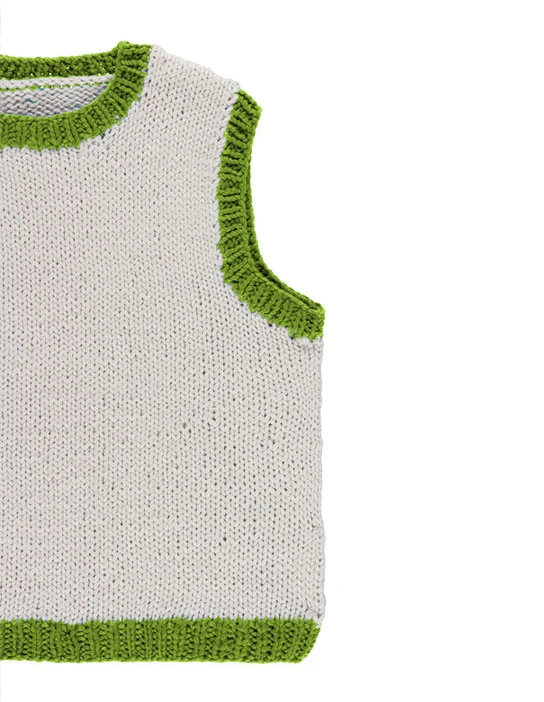 KIT PER LAVORARE A MAGLIA GILET BICOLORE AYO GRIGIO E VERDE