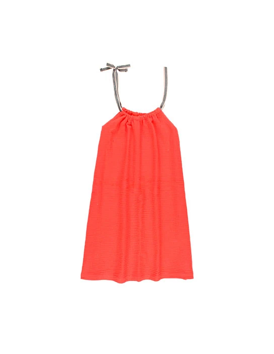 KIT DE COSTURA VESTIDO COCO VERMELHO CORAL.