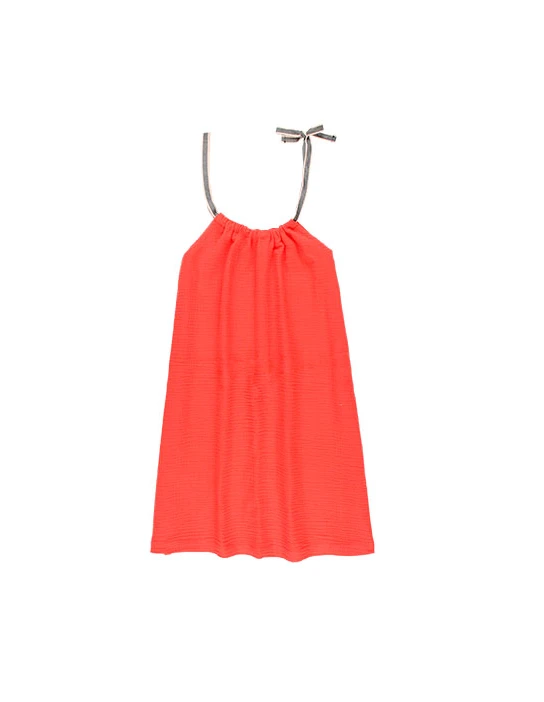 KIT DE COSTURA VESTIDO COCO VERMELHO CORAL.