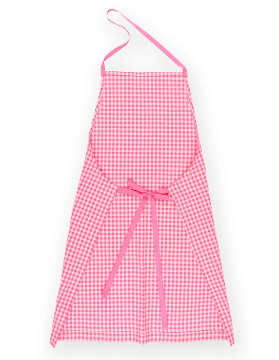 SEWING KIT FERRAN APRON VICHY PINK FLUOR PINK CHECKERED APRON