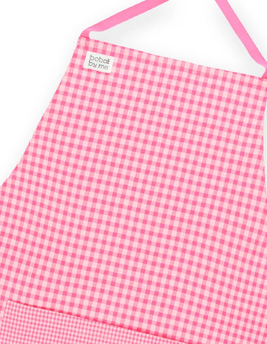 SEWING KIT FERRAN APRON VICHY PINK FLUOR PINK CHECKERED APRON